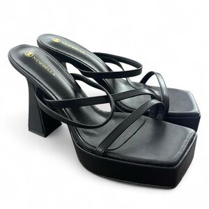 Black Strappy Women's Heels